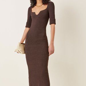 Khaite Leana Knit Sweater Midi Dress
